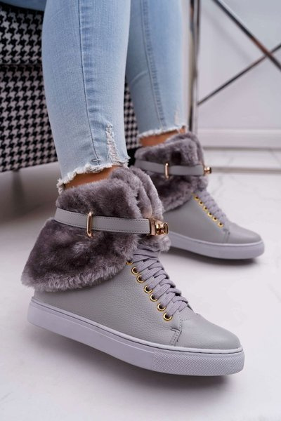 Lu Boo Grau Gisele Fellstiefel
