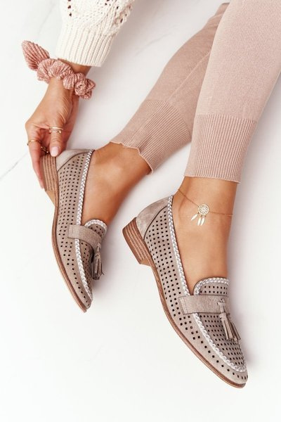 Ažūriniai Loafers Sergio Leone MK735 Smėlio spalvos