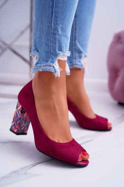 Sergio Leone Damen Offene Zehenpumps PB133 Fuchsia Fans