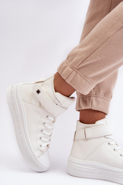 Damen Gefütterte Plateausneaker Weiß Big Star MM274006