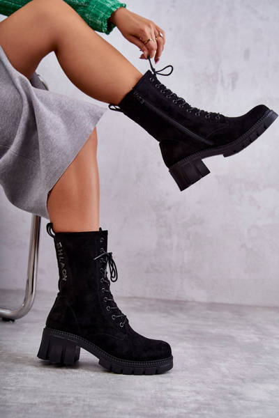 Bottes chaudes en daim pour femmes Noir Hermesa