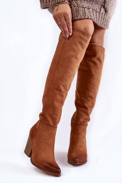 Női bőr felső csizma Lewski 2833 Camel