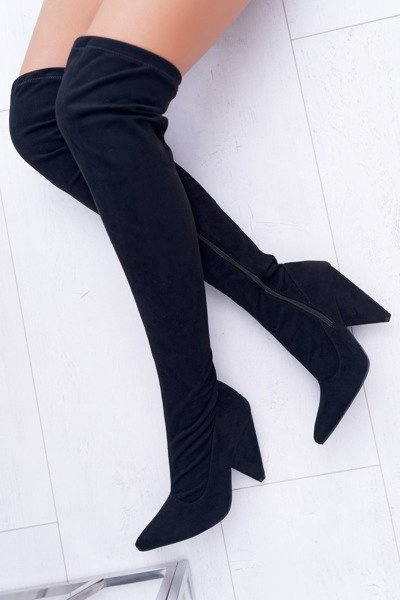 Bottes Tamaris noires à talons Lu Boo en daim pour femmes