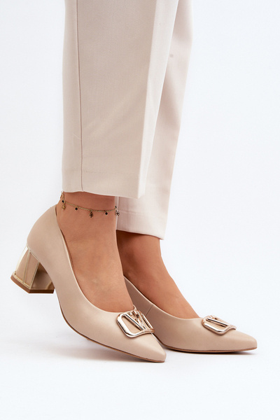 Elegante Pumps mit Ornament Laura Messi 2740 Beige