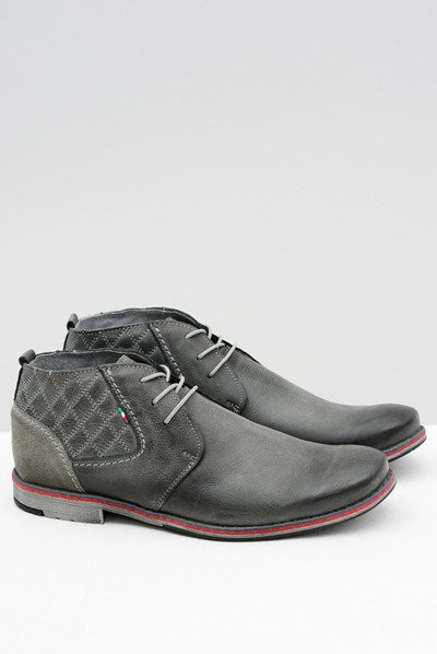Demi-chaussures en cuir gris pour hommes Graziano