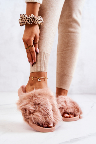 Chaussons Avec Fourrure Caoutchouc Dirty Pink Allyson