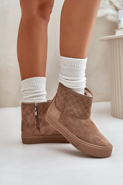 Bottes de neige avec fermeture éclair isolées avec fourrure Big Star OO274A524 Beige
