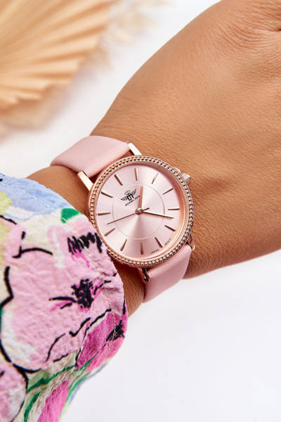 Women's Michael John Classic Belt Watch Pink