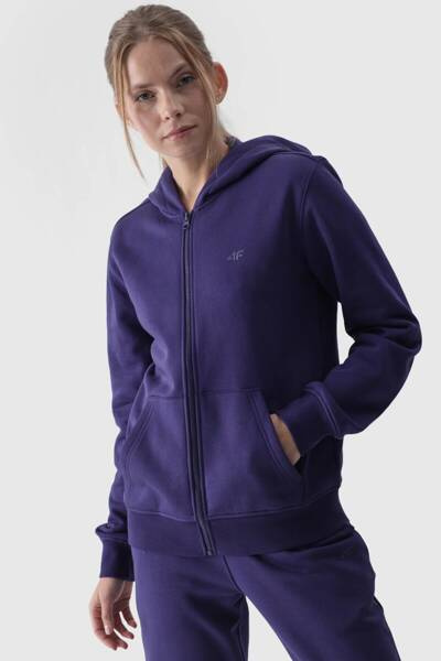 Damen Kapuzenpullover Mit Reißverschluss Aus Baumwolle 4F Grau 4FWMM00TSWSF1467-27M