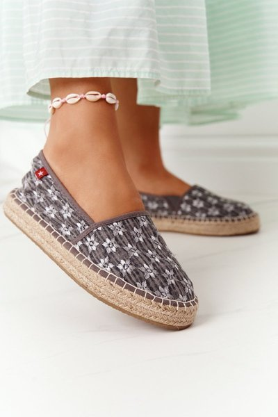 Geflochtene Plateau-Espadrilles Big Star AA274680 Grau