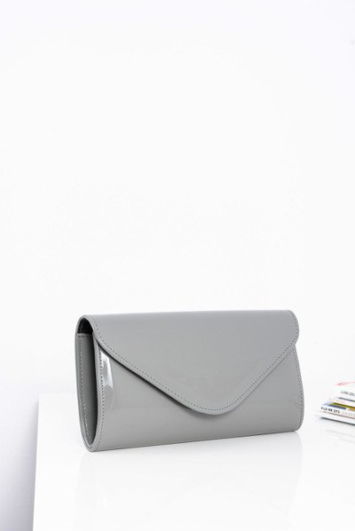 Moteriška pilka lakuota „Clutch“ rankinė