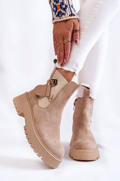 Zomšiniai šilti batai Workers Beige Magnis