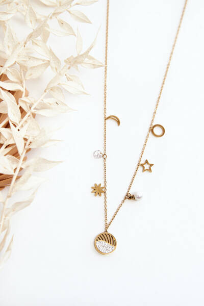 Damen-Rüstungskette Mit schwarzen Blumen in Gold