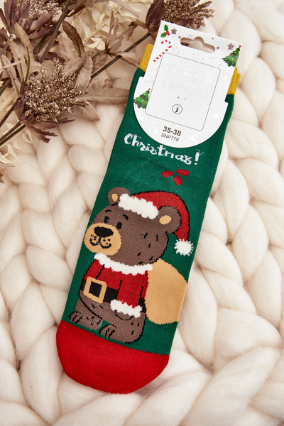 Chaussettes de Noël pour femmes avec bonhomme de neige gris