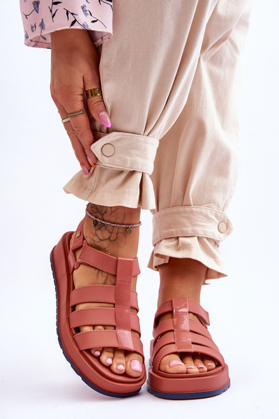 ZAXY Sandales Velcro Vegan pour Femmes JJ285016 Rose Poudré