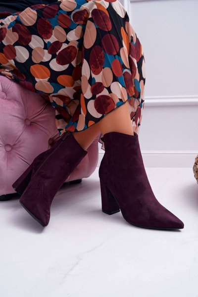 Women's Stiletto Pointed Boots Suede Purple Summe