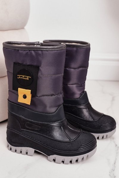 Bottes de neige pour enfants isolées avec de la fourrure gris Rubbi