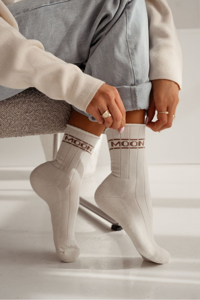 Damensocken Pólfrotte UNIQUE Nahtlos MOON Ecru