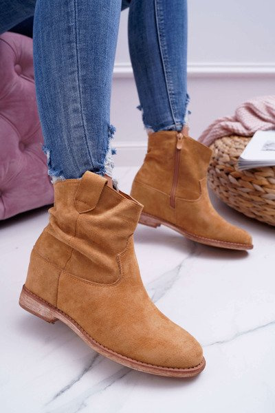 Damen Camel Slingback Booties Ellen