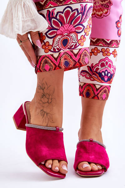 Chaussons à Talons Hauts en Daim S.Barski KV-612-2 Fuchsia