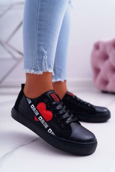 Adidaje de stele mari pentru femei Negru cu inima EE274256