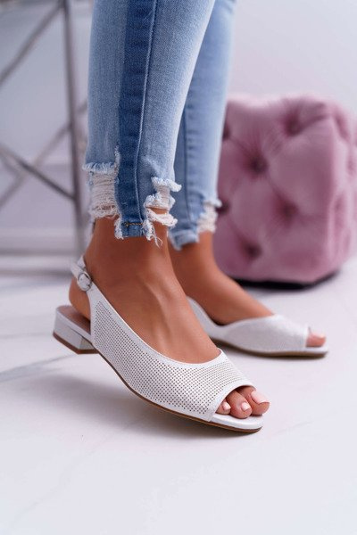 Women's Flat Heel Sandals Sergio Leone SK809 Silver Skaldo