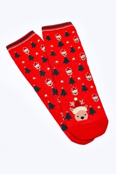 Chaussettes Renne de Noël Femme COSAS Rouge