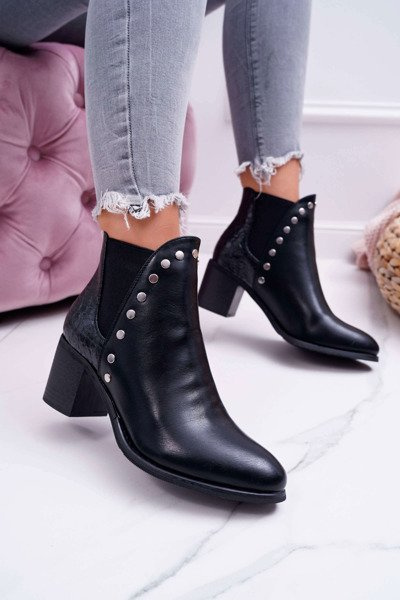 Bottes Femme À Talons Avec Gommes Noir Vista