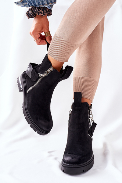 Szigetelt csizma Fekete Cortona cipzárral