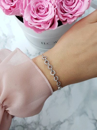 Damen-Kettenarmband Kleine Reifen Silber Fiore