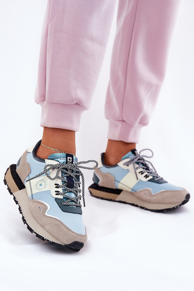 Baskets Femme en Daim Big Star RR274245 HI-POLY SYSTEM Gris-Bleu