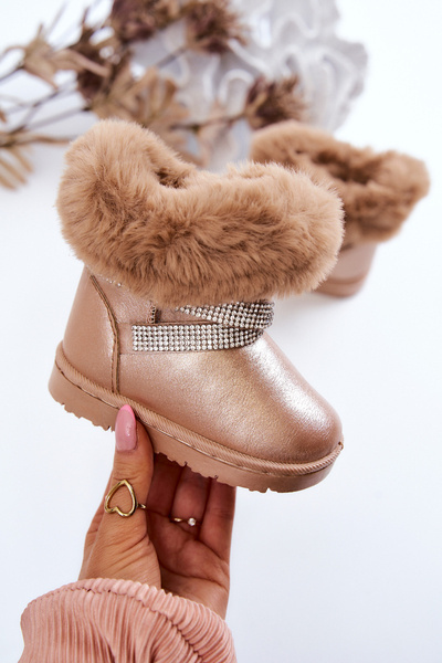 Bottes de neige pour enfants avec zircons dorés Hollee