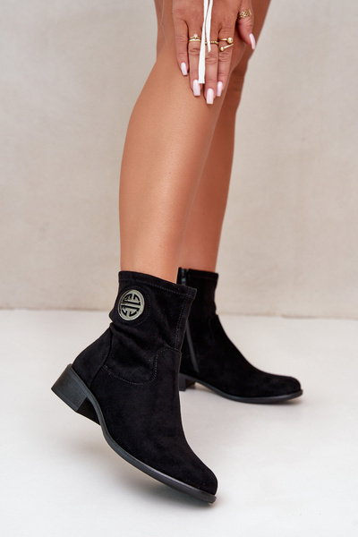 Bottines Femme à Talon Plat et Zip Beige Loratie