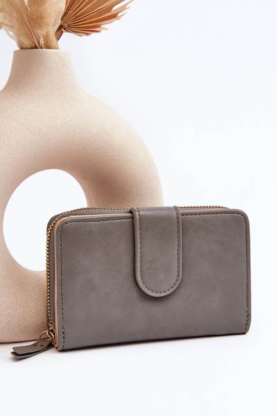 Portefeuille pour Femme Porte-Monnaie en Eco-Cuir Dessin Gris