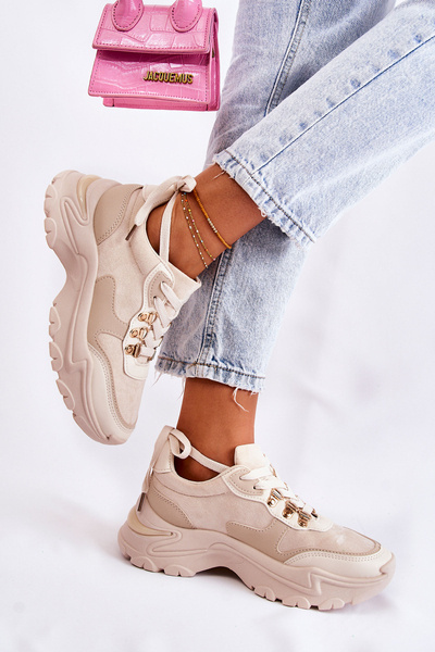 Chaussures de sport en daim pour femmes Beige clair Britany