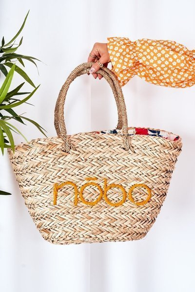 Sac de plage Shopper tressé NOBO XK0340 Beige-Jaune