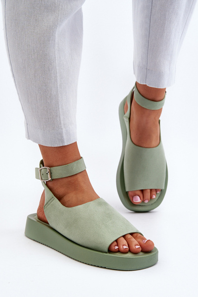 Sandale Comode cu Platforma Verde Rubie