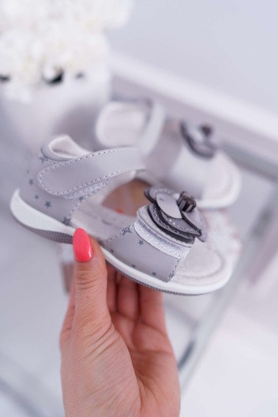Sandales Velcro Enfant Fille Gris Flamenko