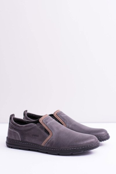 Herren Slide-on Leder Leonidas Schuhe Grau