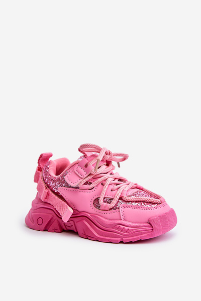 Kinder Sneakers mit Pailletten verziert rosa Liatoma