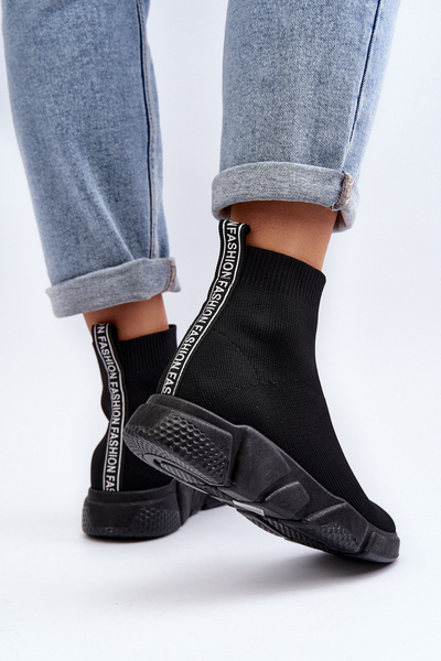 Damen Sportschuhe mit Socke Schwarz Zirila