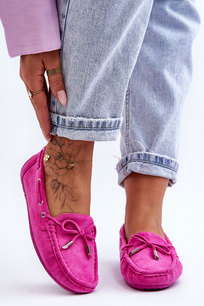 Mocassins Femme Daim Rose Si Passione