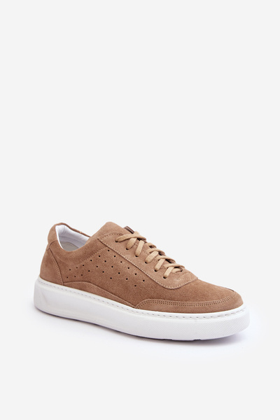 Chaussures de sport en daim pour hommes Zazoo 1544 Beige