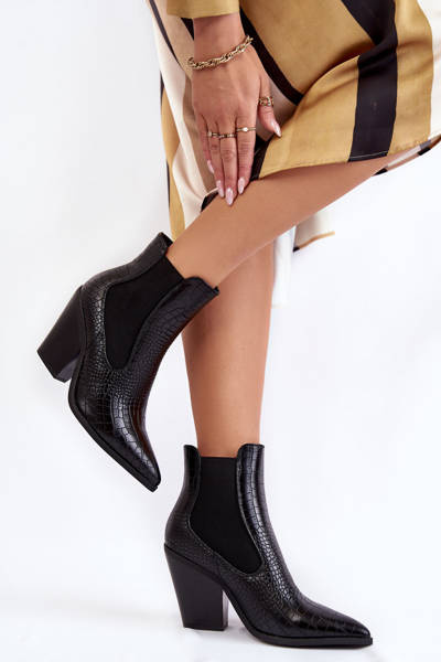 Cizme de cowboy pentru femei SNAKEKKING BLACK WARREN