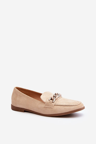 Damen Mokassins mit Kette Beige Ambrise