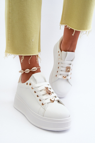 Damen Plateau-Sneaker mit weißen Verzierungen Herbisa