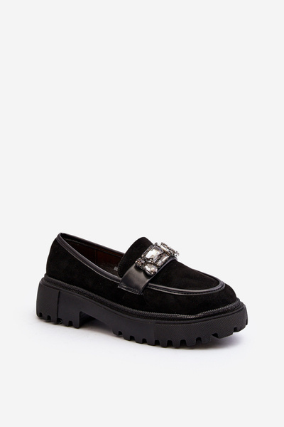 Mocassins Femme à Bride Ornementale Noir Nancille