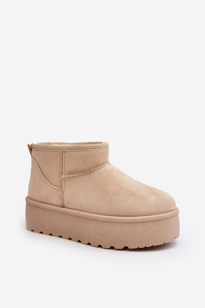 Damen Schneestiefel Auf Einer Plattform Hellbeige Mennja