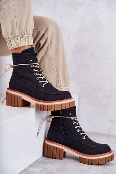 Moteriški madingi šilti batai juoda Gerda