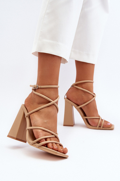Modische High-Heel-Sandalen Nude Josette
